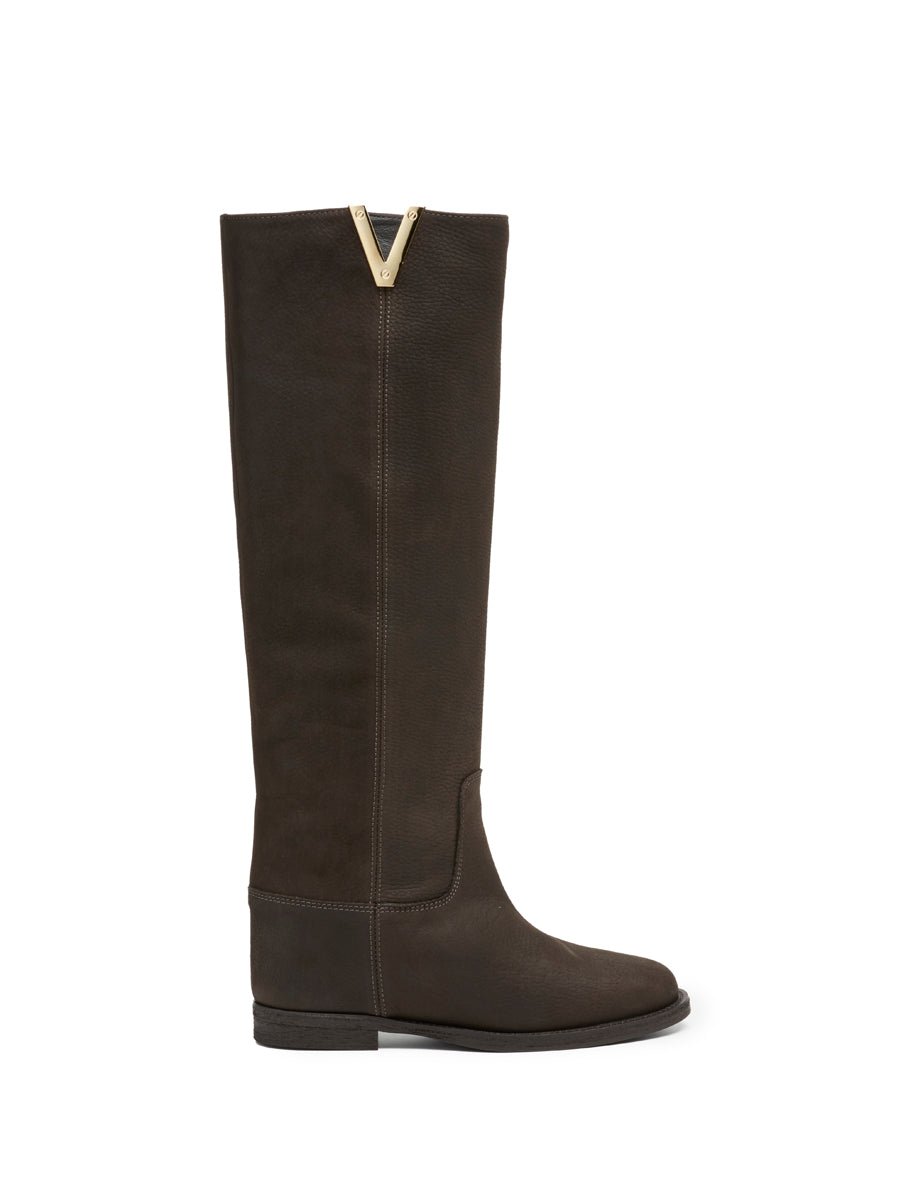 stivale nabuk accessorio v moro - viaroma15 - stivale