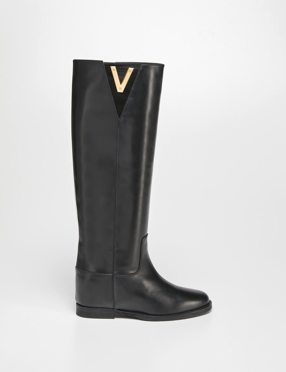 stivale nappa camoscio nero - viaroma15 - stivale