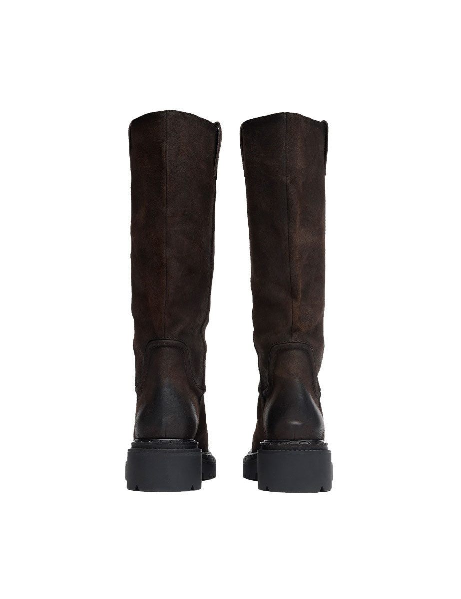 stivale oily pelle scamosciata moro - ash - stivale