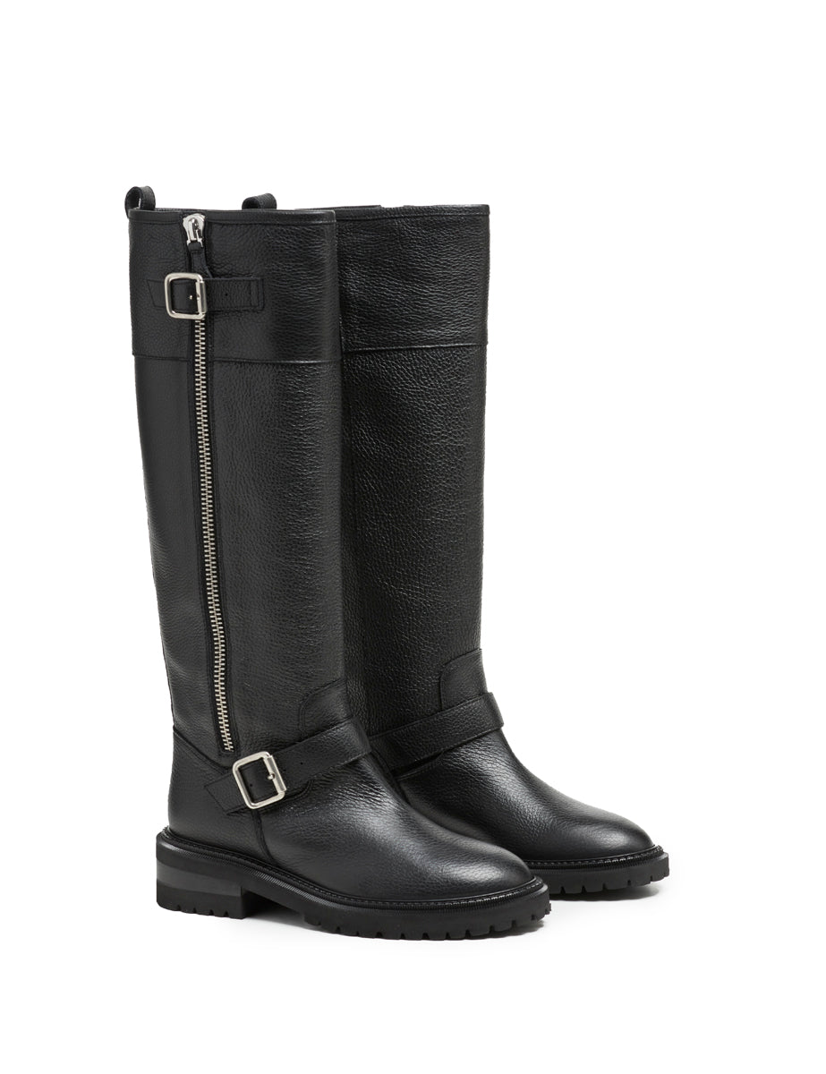 stivale pompiere martellato fibbie nero - viaroma15 - stivale