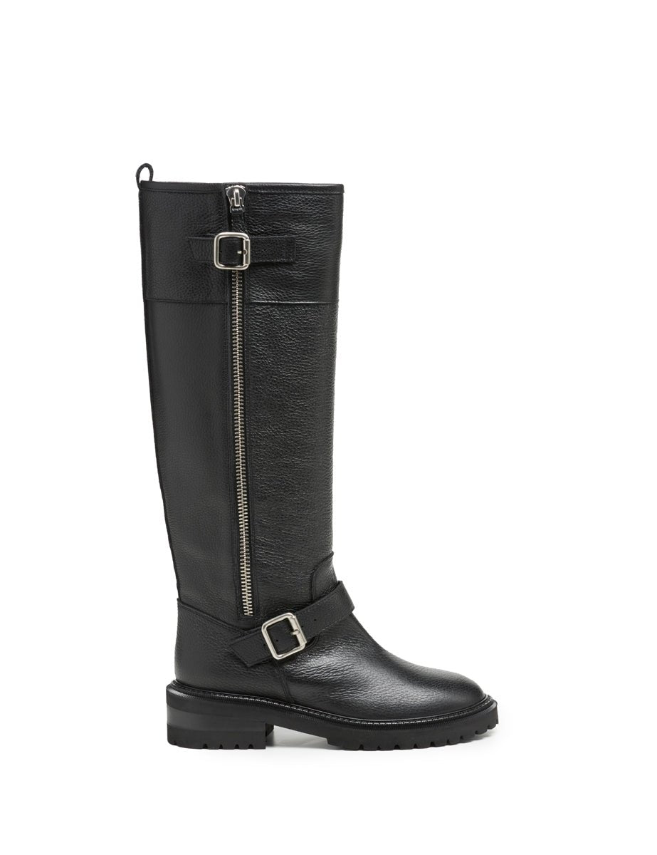 stivale pompiere martellato fibbie nero - viaroma15 - stivale