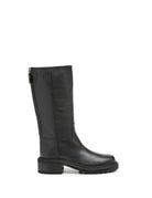 stivale pompiere pelle martellata zip nero - viaroma15 - stivale