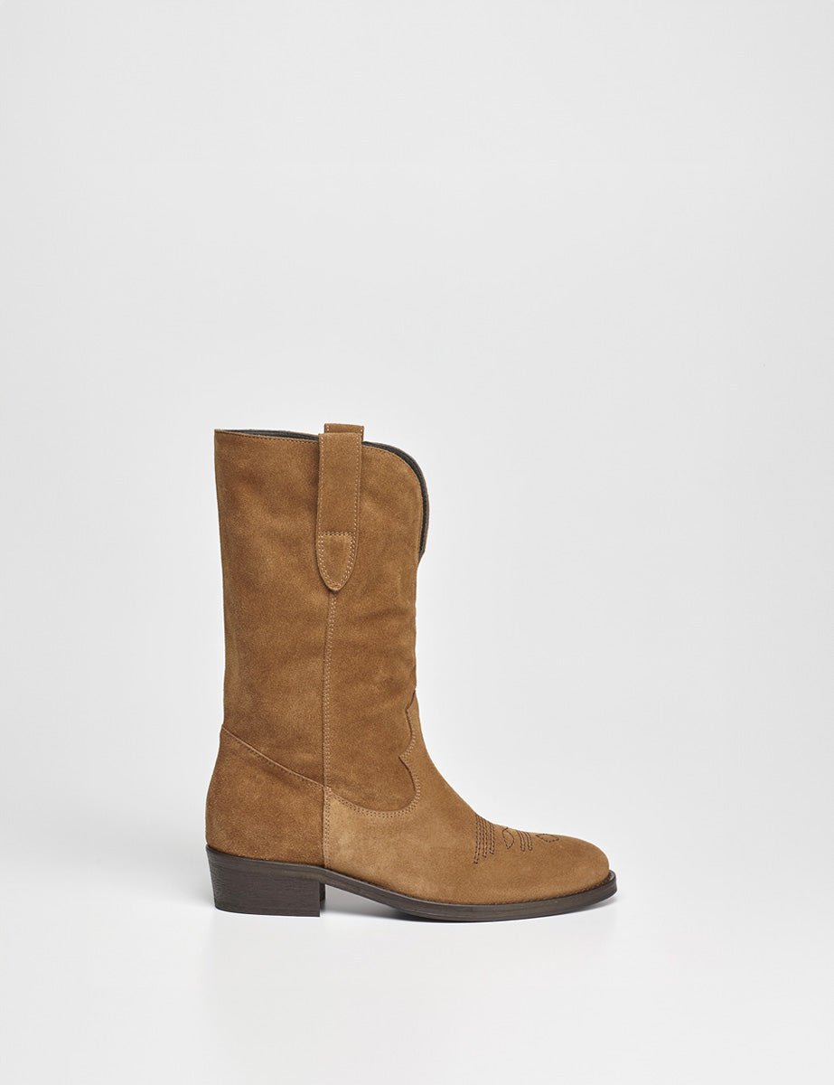 stivale texano camoscio martora - Frida SRL