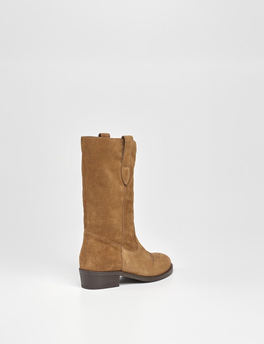 stivale texano camoscio martora - Frida SRL