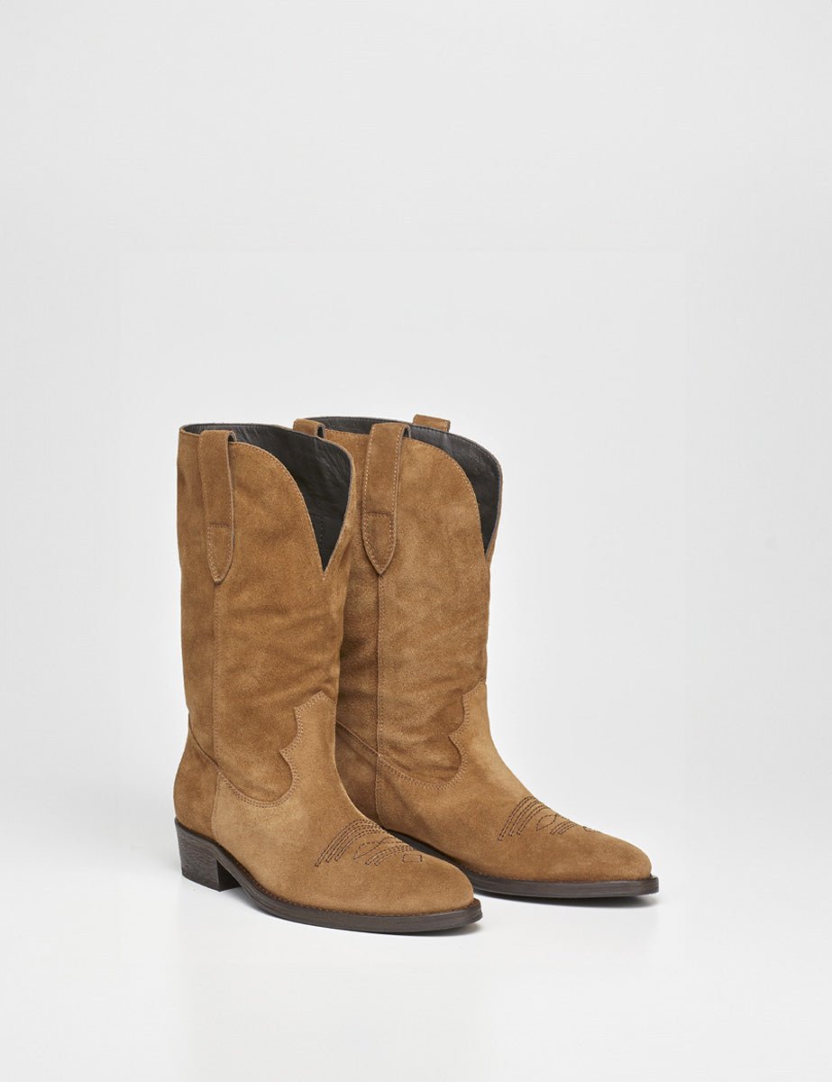 stivale texano camoscio martora - Frida SRL