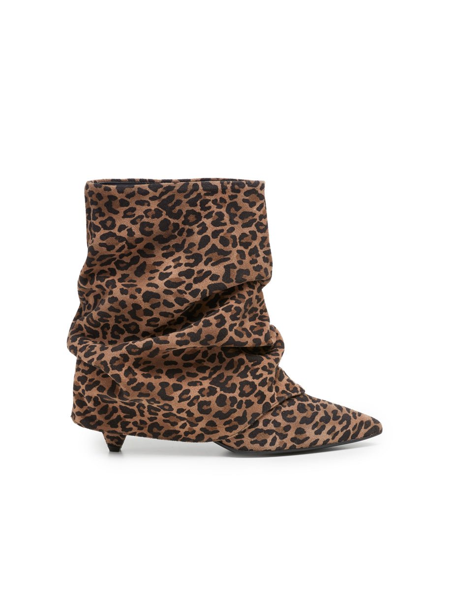 stivaletto a tubo arricciato leopardo - alchimia - stivaletto