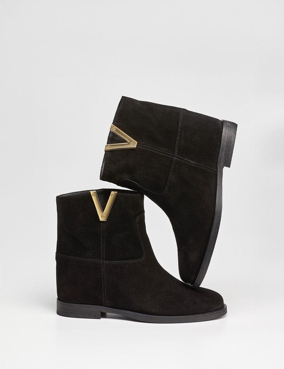 stivaletto camoscio nero - viaroma15 - stivaletto