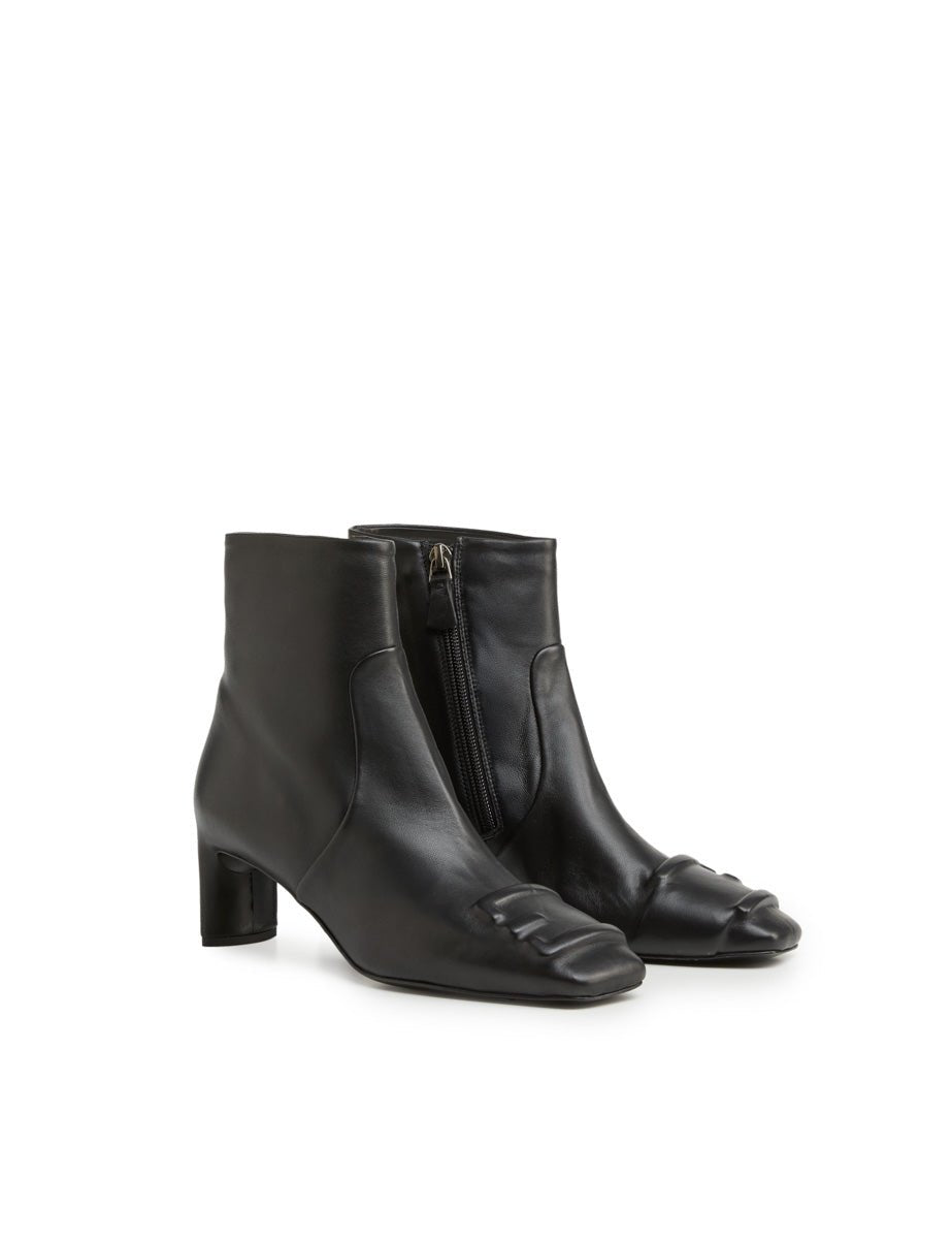 stivaletto fibbia nappa nero - del carlo - stivaletto