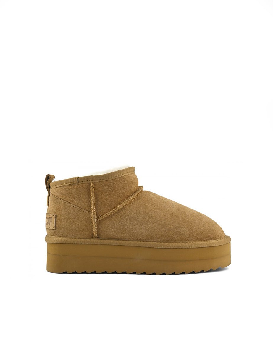 stivaletto platform suede montone biscotto - colors of california - stivaletto