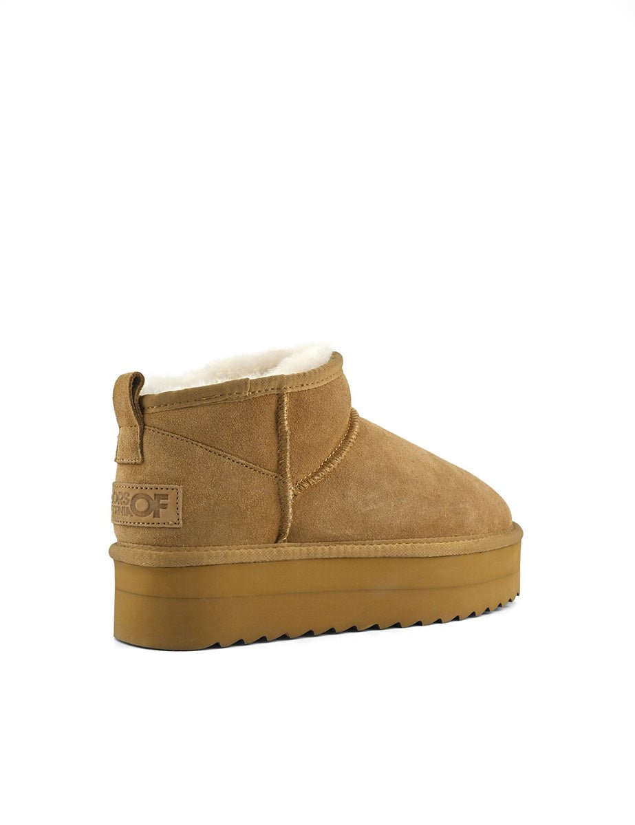 stivaletto platform suede montone biscotto - colors of california - stivaletto