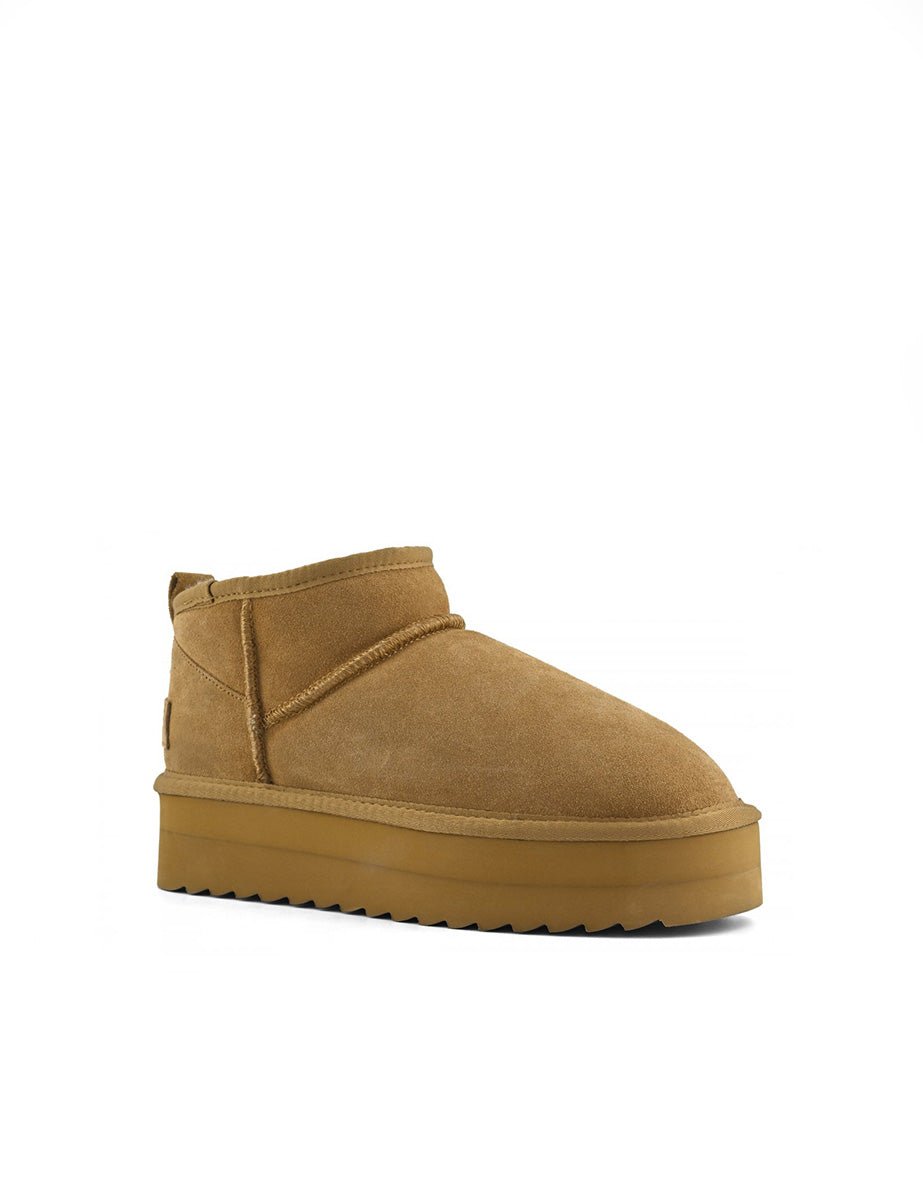 stivaletto platform suede montone biscotto - colors of california - stivaletto