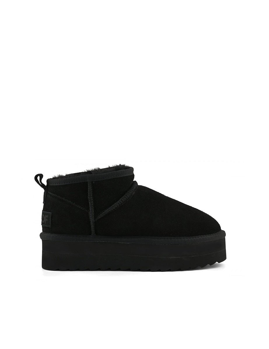 stivaletto platform suede montone black - colors of california - stivaletto