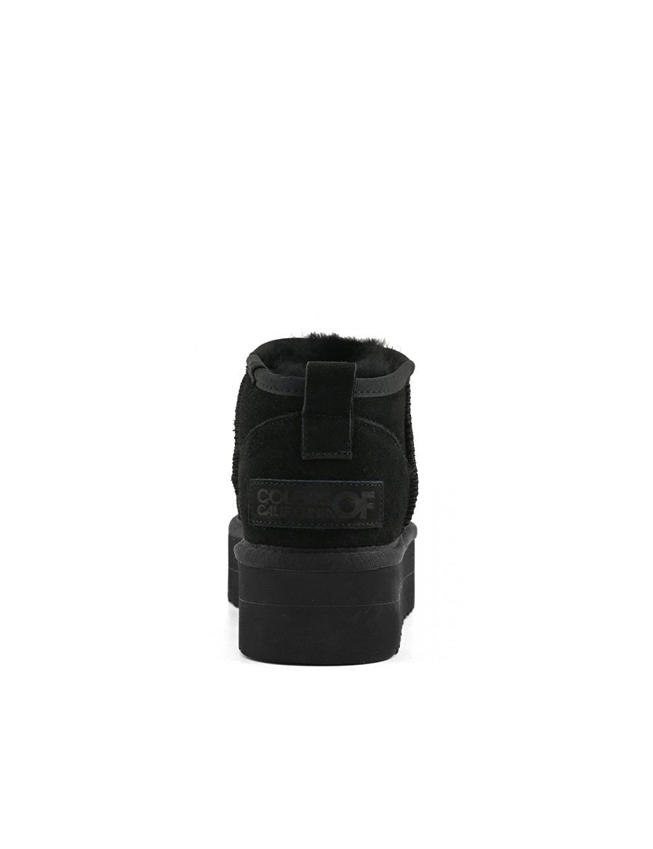 stivaletto platform suede montone black - colors of california - stivaletto