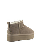 stivaletto platform suede montone taupe - colors of california - stivaletto
