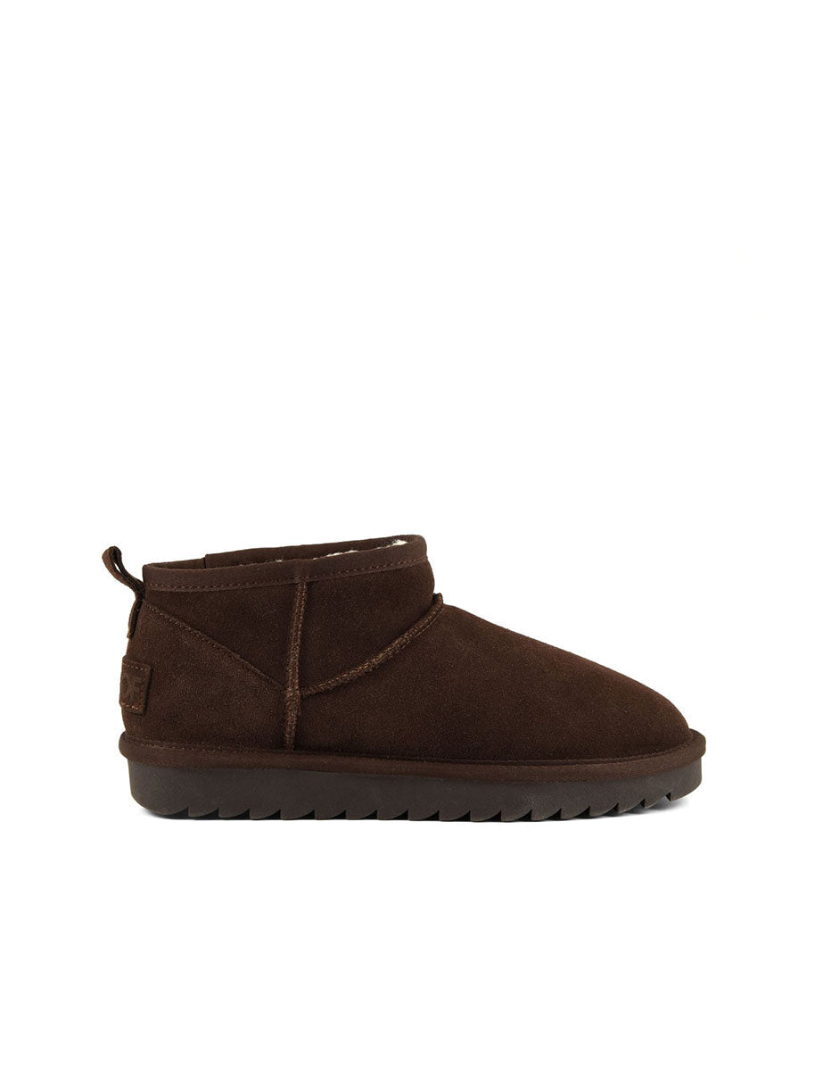 stivaletto suede montone marrone cioccolato - colors of california - stivaletto