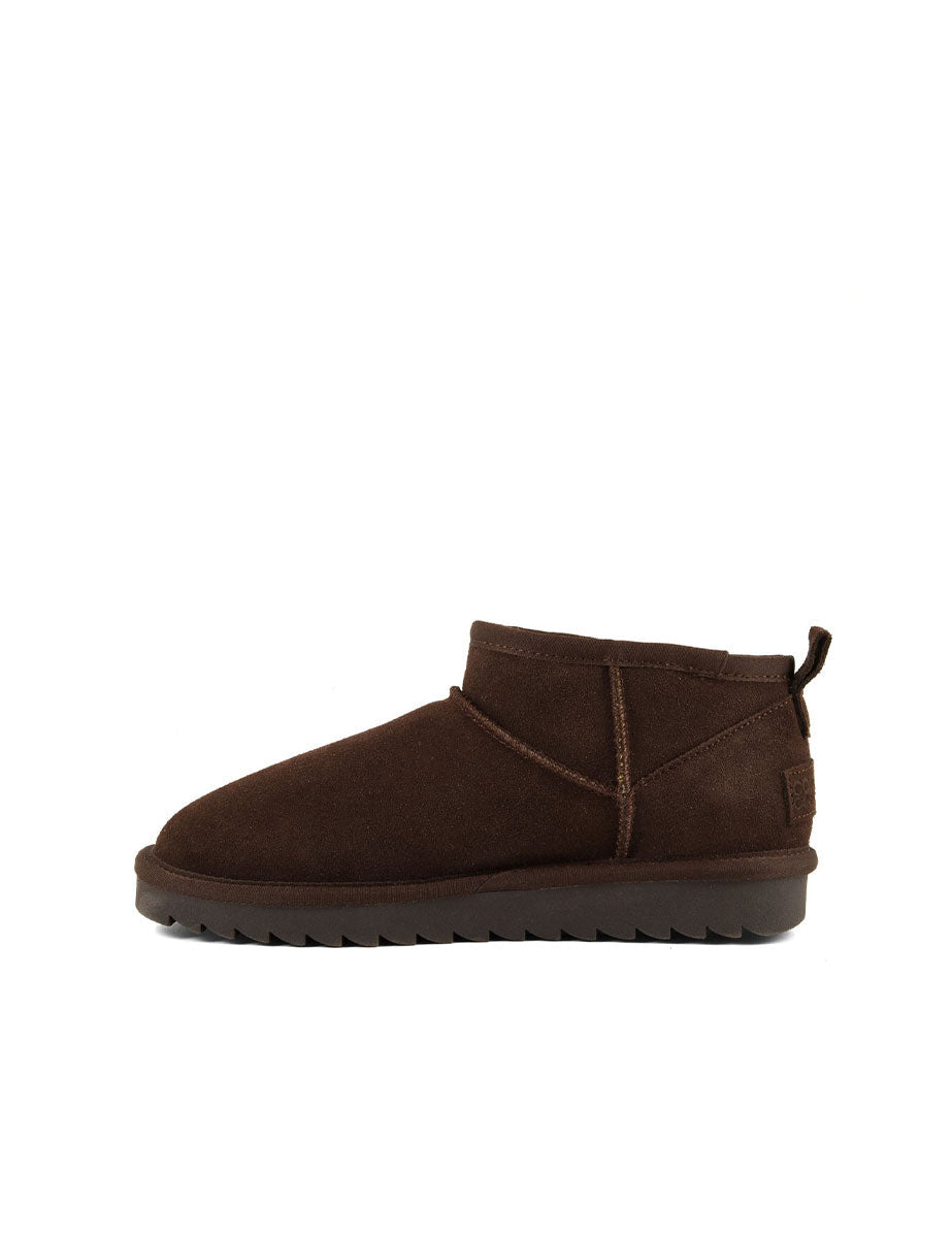 stivaletto suede montone marrone cioccolato - colors of california - stivaletto