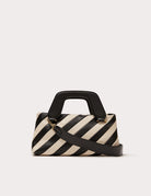 stripe alice tote bag black cream - aim - clutch