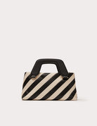 stripe alice tote bag black cream - aim - clutch
