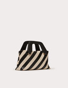 stripe alice tote bag black cream - aim - clutch