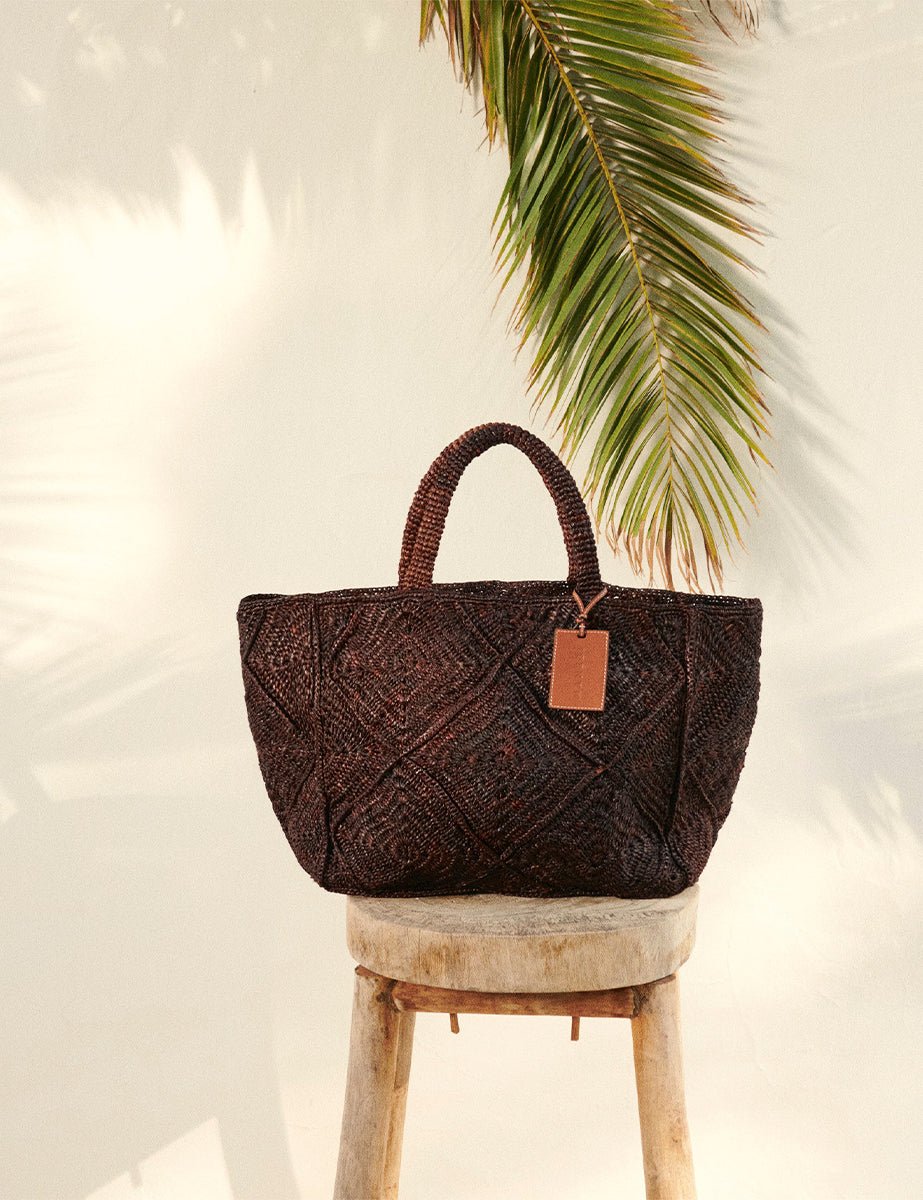 sunset bag large natural chocolate - maneb� - shopper