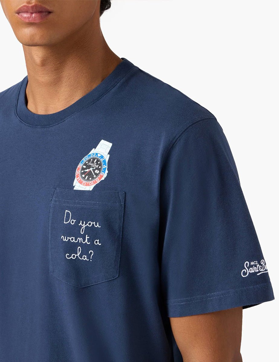 t-shirt austin taschino cola blu - st. barth - t-shirt