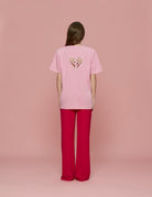 t-shirt boxy strass rosa - Frida SRL