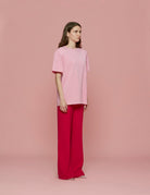 t-shirt boxy strass rosa - Frida SRL