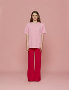 t-shirt boxy strass rosa - Frida SRL