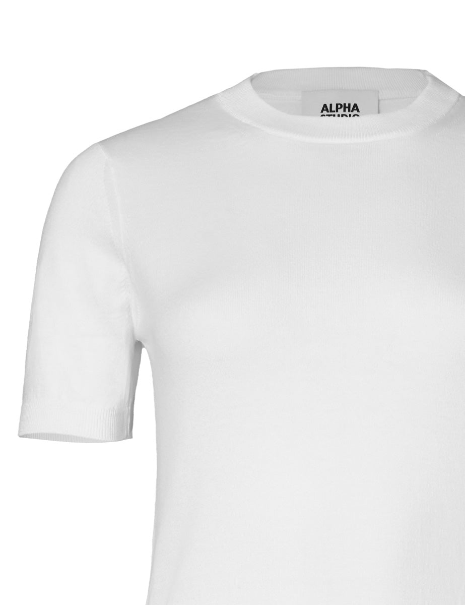 t-shirt cotone bianco - alpha - t-shirt