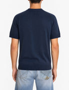 t-shirt girocollo lino cotone blu - daniele fiesoli - t-shirt