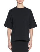t-shirt girocollo punto milano nero - alpha - t-shirt