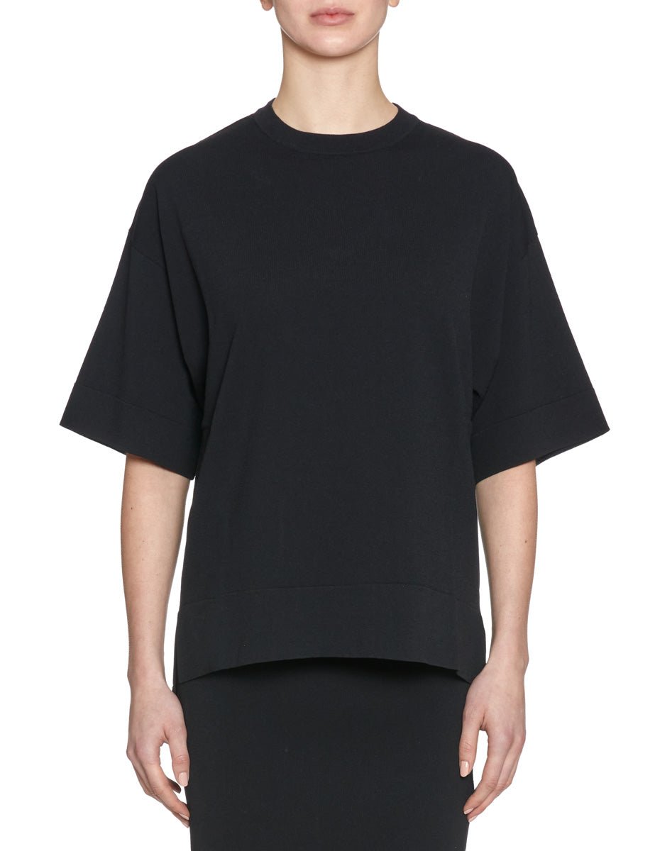 t-shirt girocollo punto milano nero - alpha - t-shirt