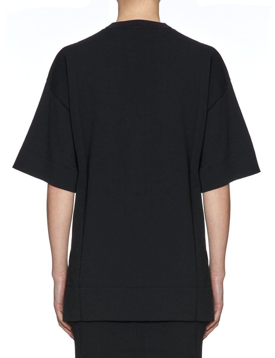 t-shirt girocollo punto milano nero - alpha - t-shirt