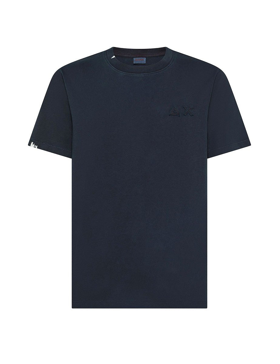 t-shirt girocollo vintage broken blu navy - sun68 - t-shirt