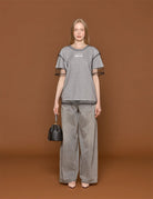 t-shirt jersey rete grigio melange - n21 alessandro dell'acqua - t-shirt