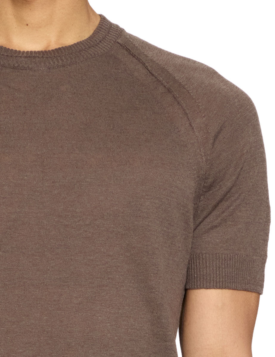 t-shirt lino raglan cuciture moka - daniele fiesoli - maglia