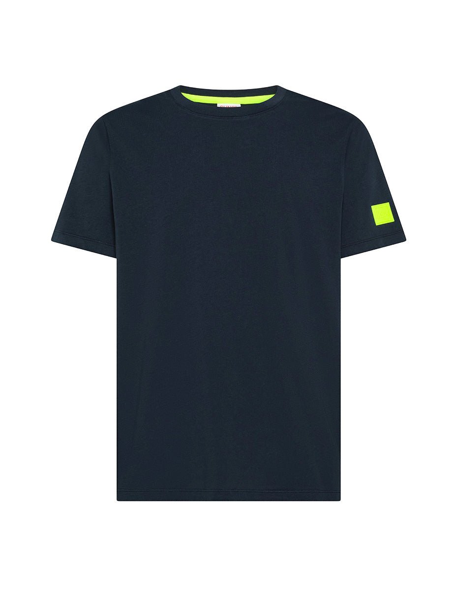 t-shirt logo manica fluo blu navy - sun68 - t-shirt