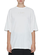t-shirt over ricamo perle latte - alysi - t-shirt