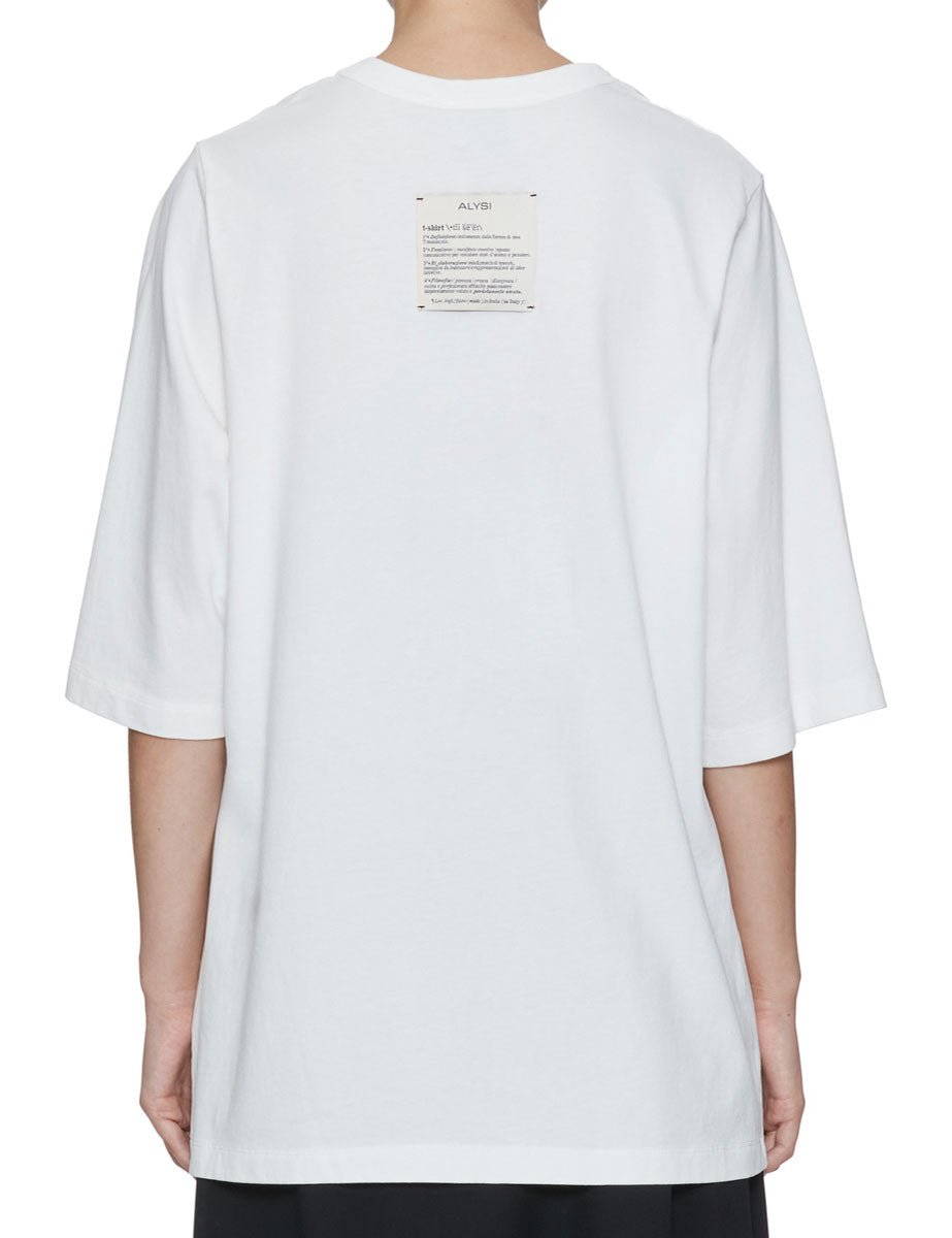 t-shirt over ricamo perle latte - alysi - t-shirt