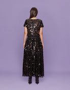 t-shirt paillettes nero - Frida SRL
