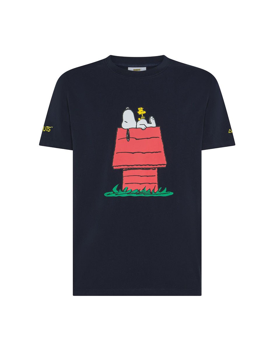 t-shirt snoopy cuccia blu - sun68 - t-shirt