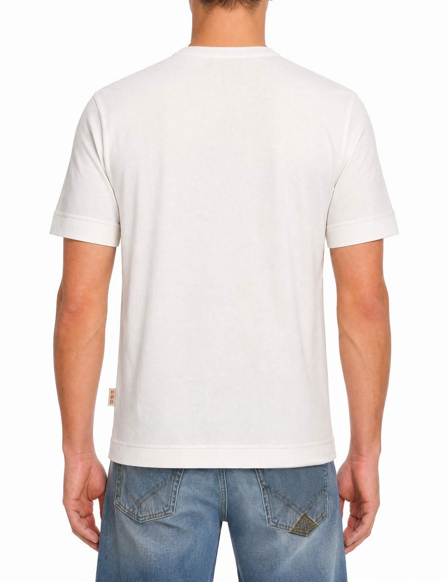 t-shirt stampa centrale range crema - bob - t-shirt