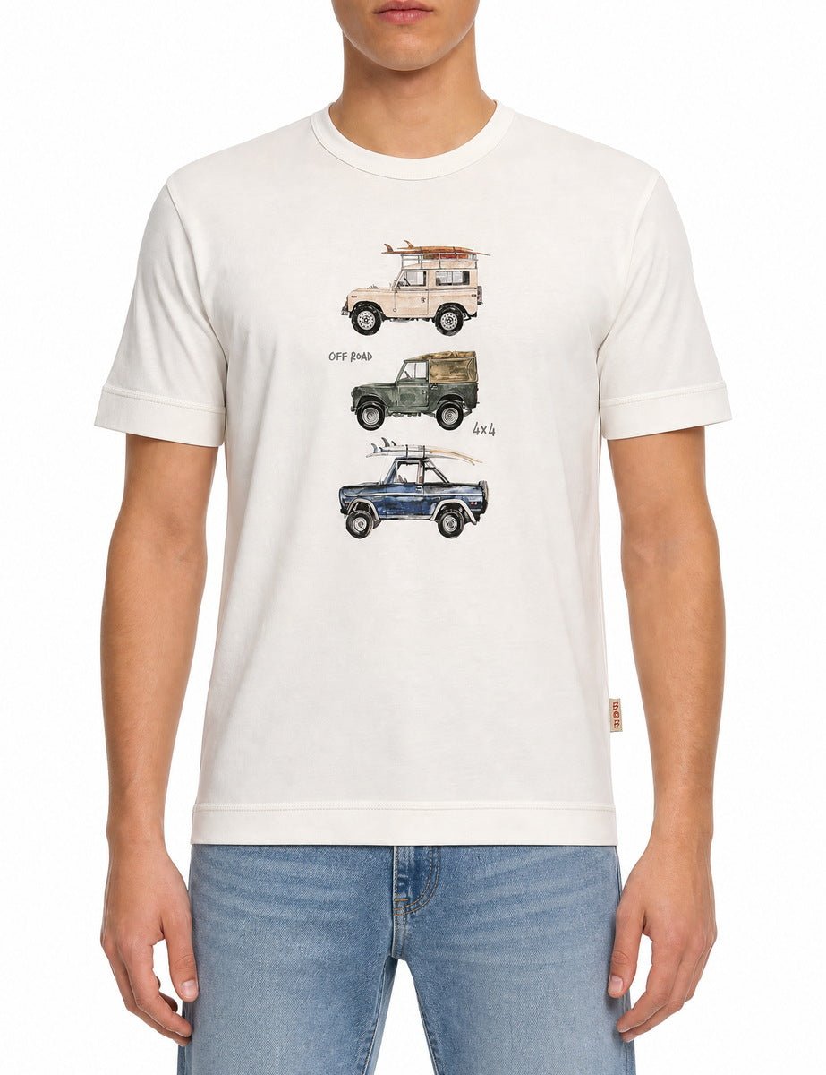 t-shirt stampa centrale range crema - bob - t-shirt