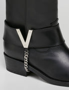 texano alto cinturone "V" nero - Frida SRL