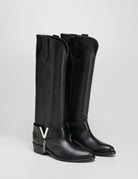 texano alto cinturone "V" nero - Frida SRL