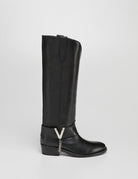 texano alto cinturone "V" nero - Frida SRL