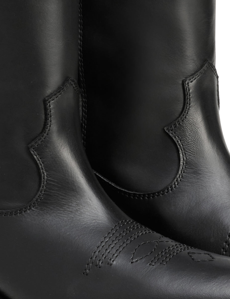 texano liscio nero - viaroma15 - stivaletto