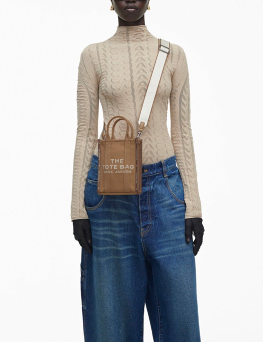 the phone tote leather camel - marc jacobs - shopper