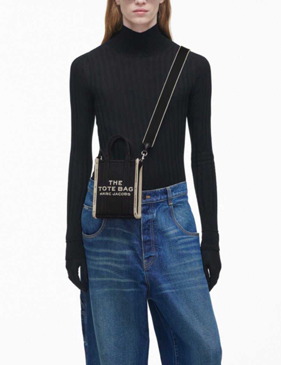 the phone tote leather nero - marc jacobs - shopper