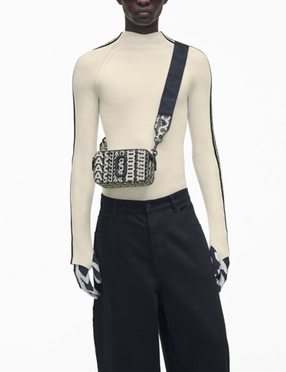 the snapshot leather black white - marc jacobs - clutch